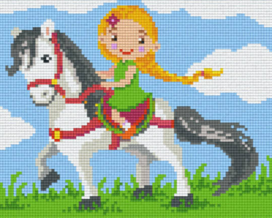 Girl Riding Horse Four [4] Baseplatge PixelHobby Mini-mosaic Art Kit
